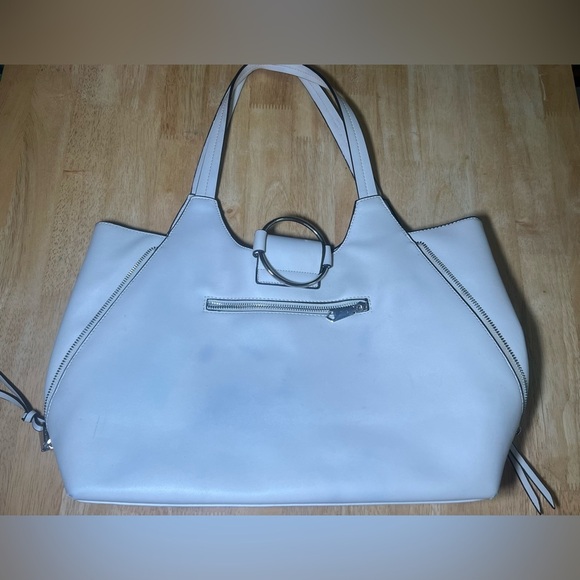 BCBG White/Ivory/Cream Handbag Purse Faux Leather Tote Shoulder Bag - Picture 1 of 11